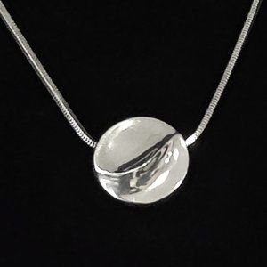 925 Sterling Silver Solid Pendant w/Sterling Snake Chain